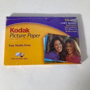 Kodak Picture Paper Inkjet Prints Soft Gloss‎  4 x 6" 50 Sheets NIP